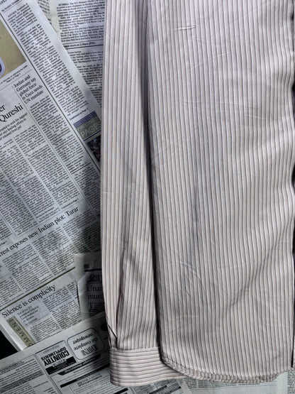 Ralph Lauren® XXL | Chest 27" | Brown Stripe | Shirt | Cotton | 3665