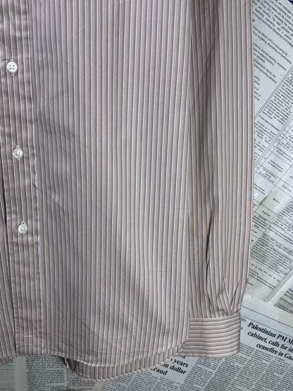 Ralph Lauren® XXL | Chest 27" | Brown Stripe | Shirt | Cotton | 3665