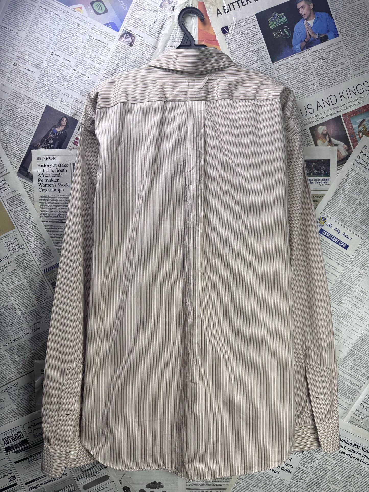 Ralph Lauren® XXL | Chest 27" | Brown Stripe | Shirt | Cotton | 3665