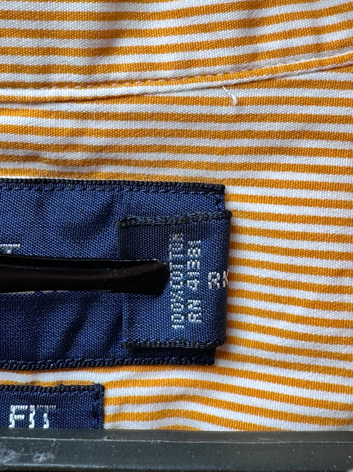 Ralph Lauren® XXL | Chest 28" | Burnt Orange With White Stripe | Shirt | Cotton | 3663