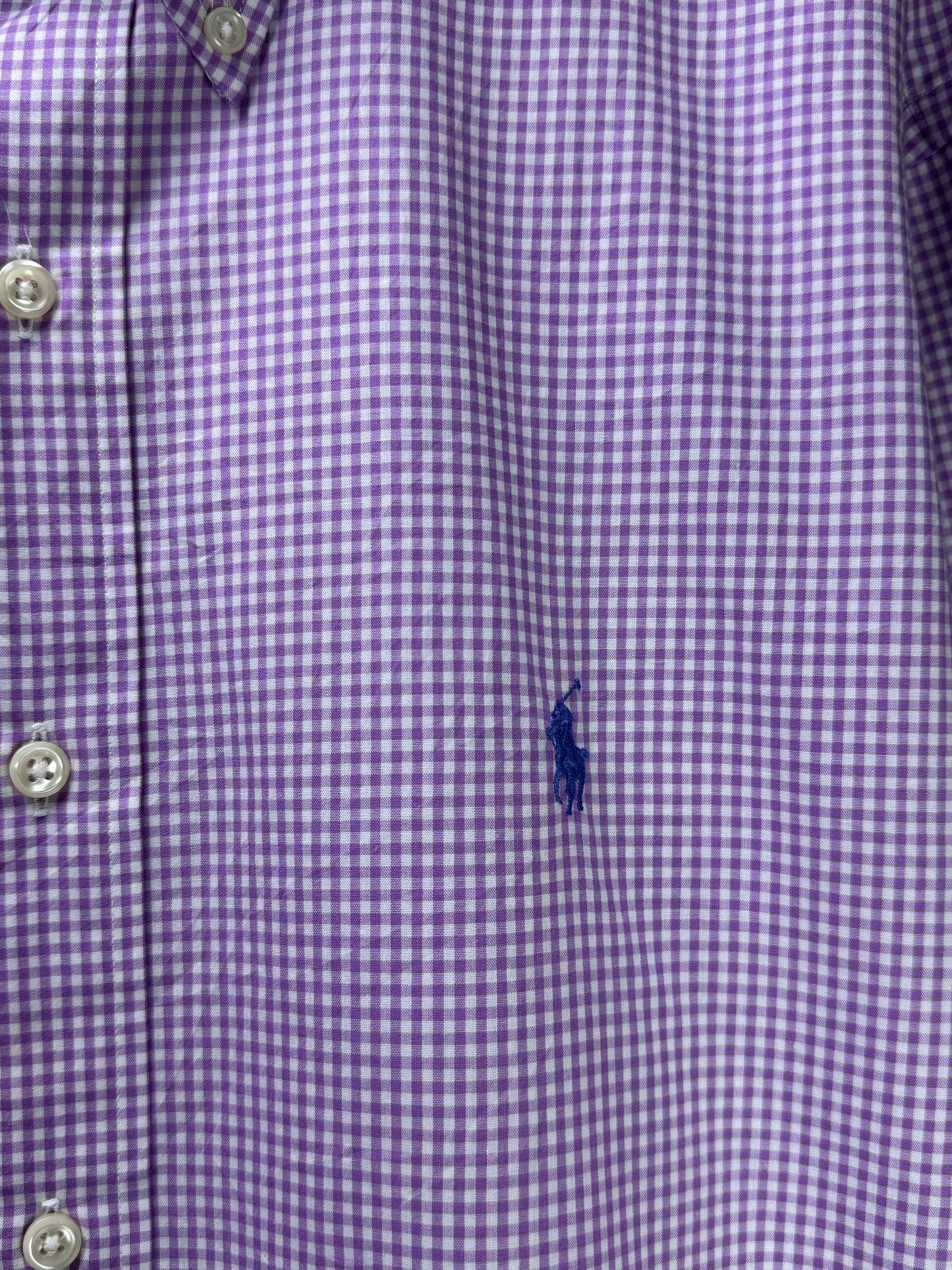 Ralph Lauren® XL | Chest 26" | Violet & White Pin | Shirt | Cotton | 3682