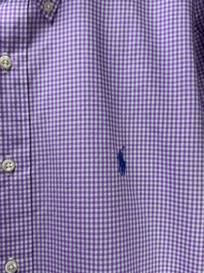 Ralph Lauren® XL | Chest 26" | Violet & White Pin | Shirt | Cotton | 3682
