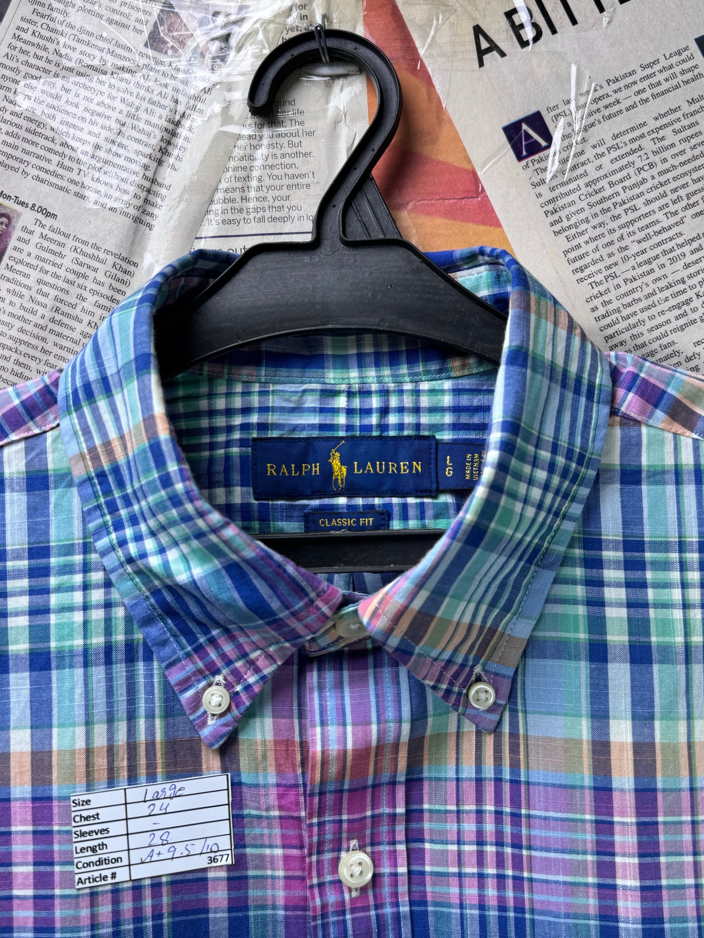 Ralph Lauren® Large | Chest 24 | Mulicolor Check | Shirt | Cotton | 3677