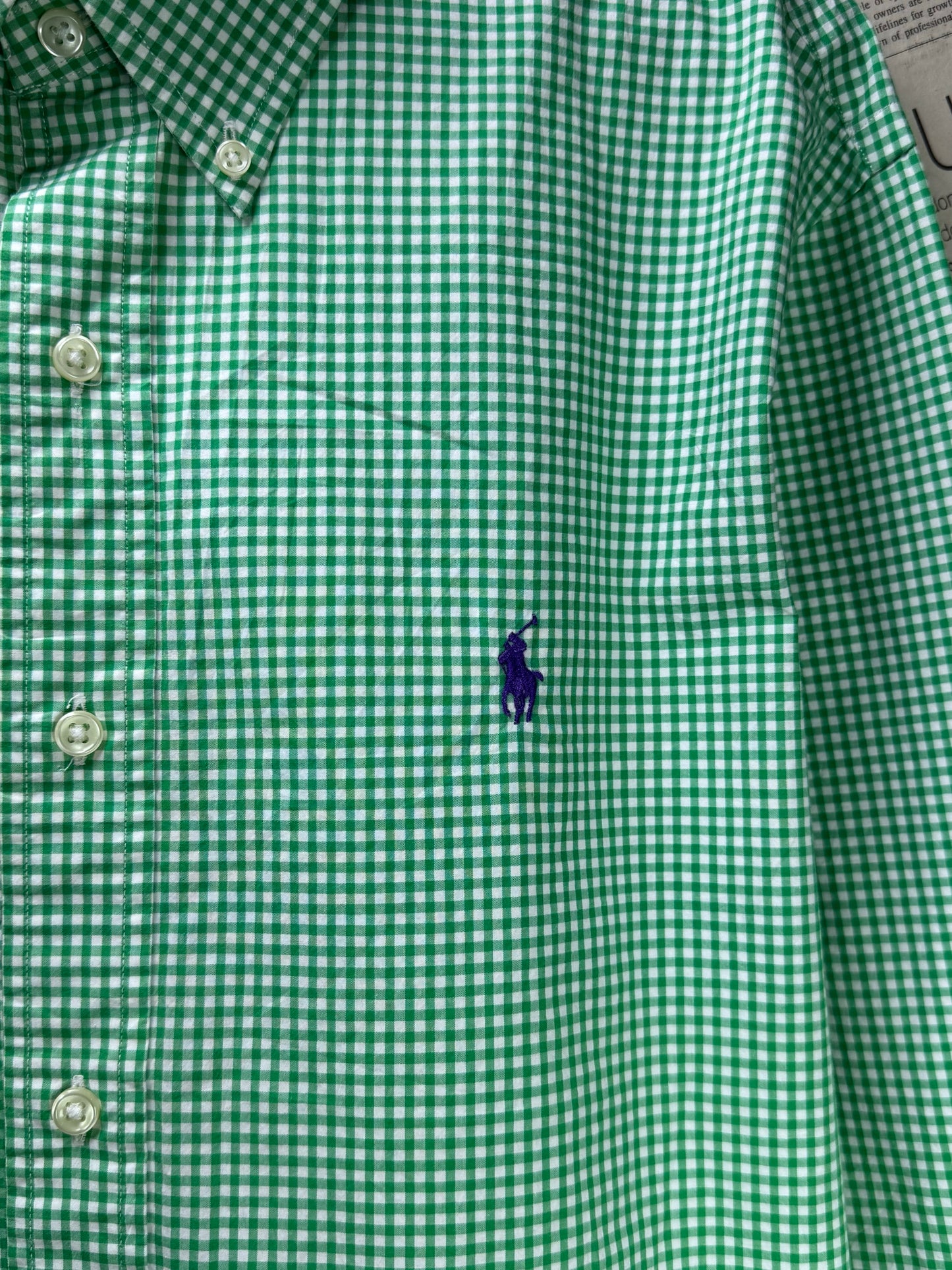 Ralph Lauren® L/XL | Chest 24.5 | Green & White Check | Shirt | Cotton | 3678