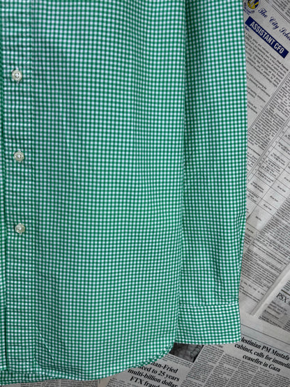 Ralph Lauren® L/XL | Chest 24.5 | Green & White Check | Shirt | Cotton | 3678
