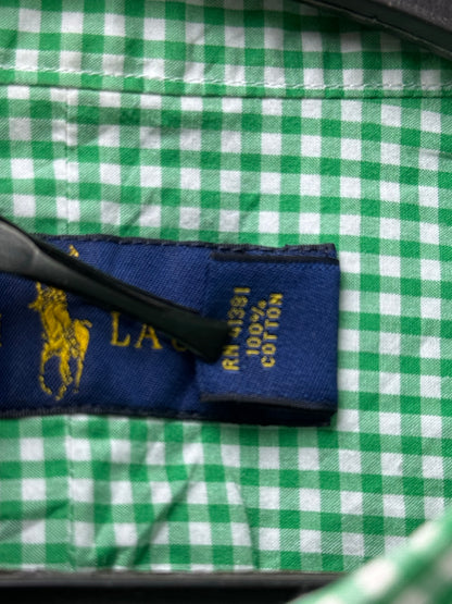 Ralph Lauren® L/XL | Chest 24.5 | Green & White Check | Shirt | Cotton | 3678