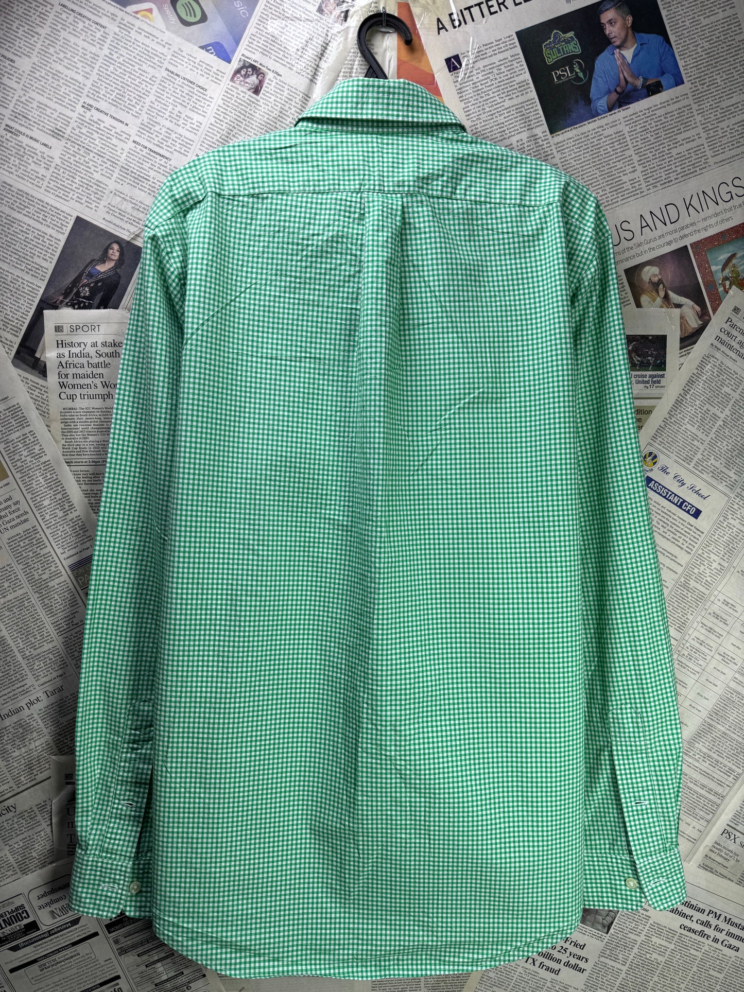 Ralph Lauren® L/XL | Chest 24.5 | Green & White Check | Shirt | Cotton | 3678