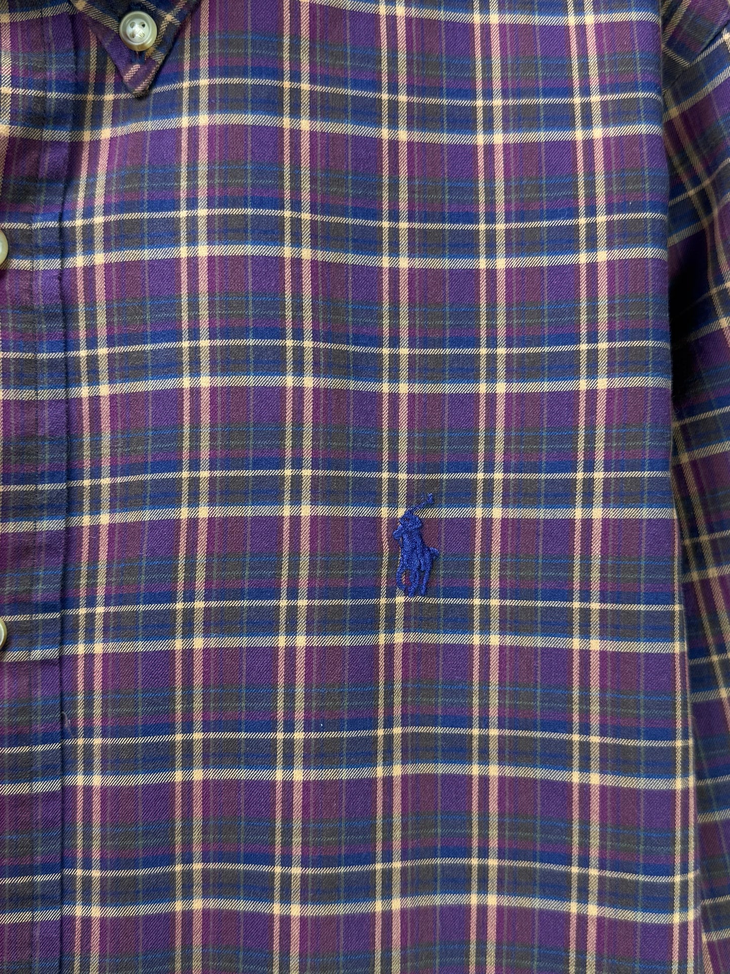 Ralph Lauren® Large | Chest 23.5 | Burgundy Plaid Check | Shirt | Cotton | 3681