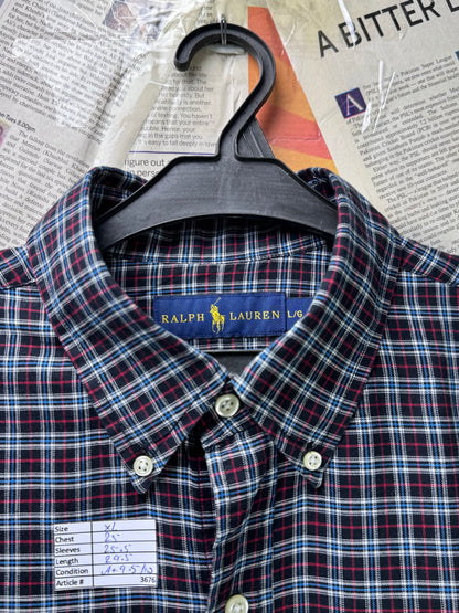 Ralph Lauren® XL | Chest 25" | Plaid Check | Shirt | Cotton | 3676
