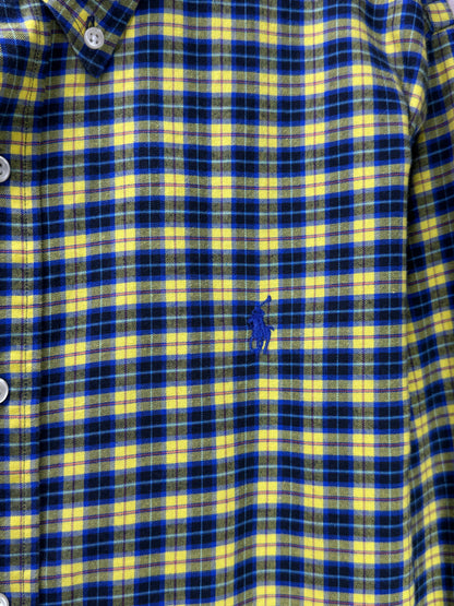 Ralph Lauren® XL | Chest 25" | Dark Blue & Yellow Check | Shirt | Cotton | 3672