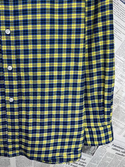 Ralph Lauren® XL | Chest 25" | Dark Blue & Yellow Check | Shirt | Cotton | 3672