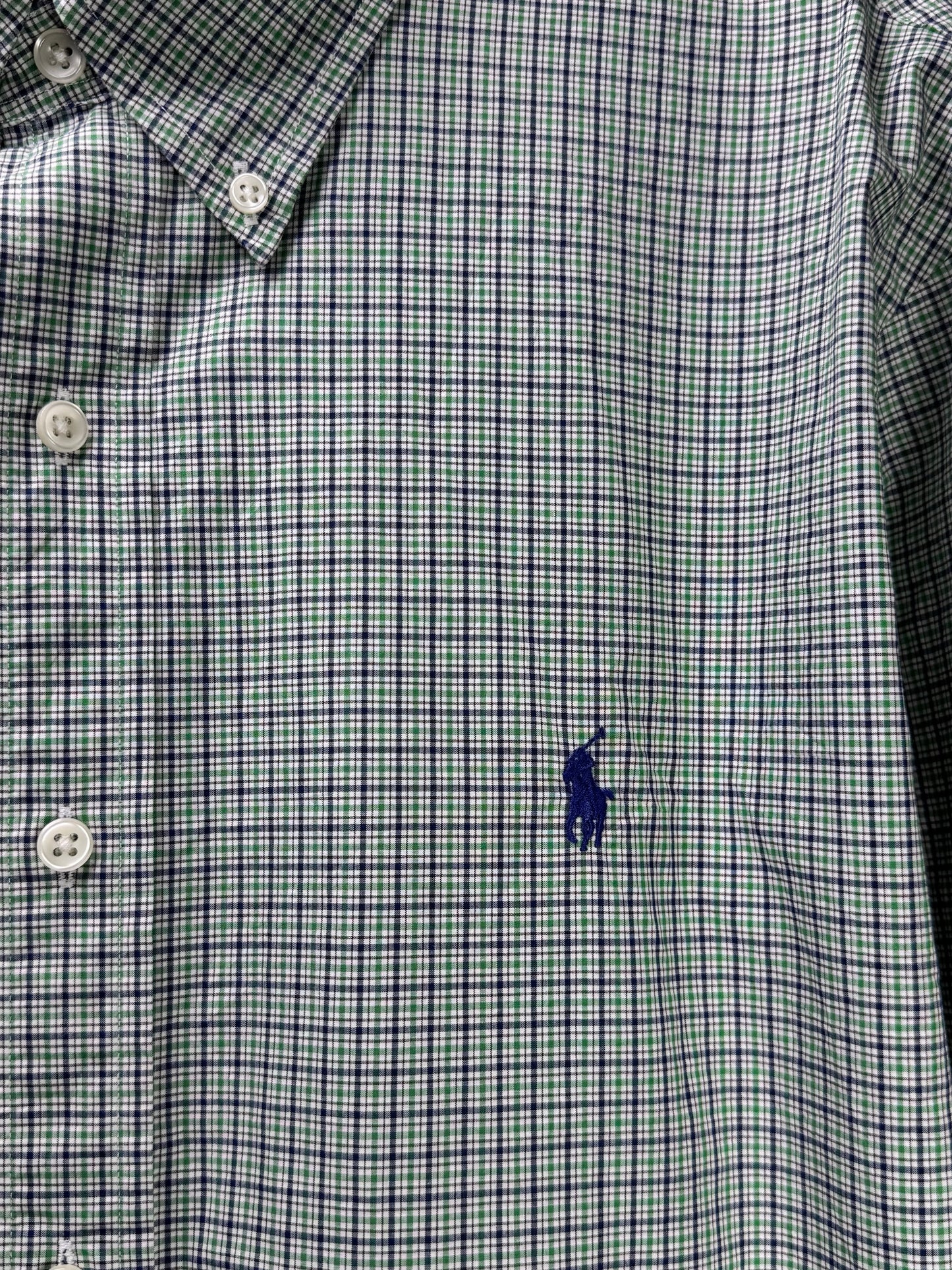 Ralph Lauren® XXL | Chest 26.5" | Green Multicolor Base Check | Shirt | Cotton | 3674