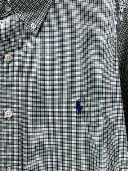 Ralph Lauren® XXL | Chest 26.5" | Green Multicolor Base Check | Shirt | Cotton | 3674