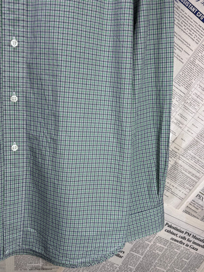 Ralph Lauren® XXL | Chest 26.5" | Green Multicolor Base Check | Shirt | Cotton | 3674