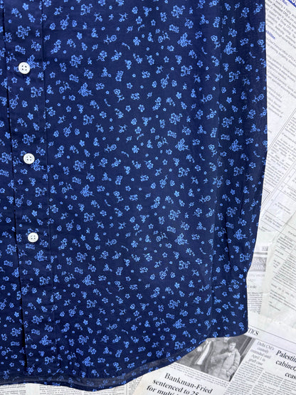 Ralph Lauren® Medium | Chest 22.5" | Navy Blue Floral Pattern | Shirt | Cotton | 3667