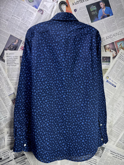 Ralph Lauren® Medium | Chest 22.5" | Navy Blue Floral Pattern | Shirt | Cotton | 3667