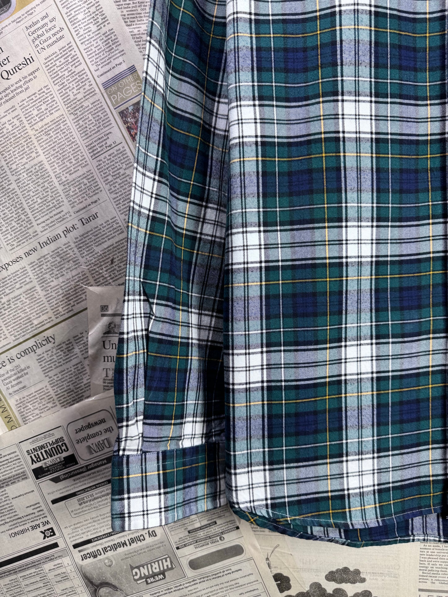 Ralph Lauren® XXL | Chest 26.5" | Forest Green & White | Flannel Shirt | Cotton | 3514