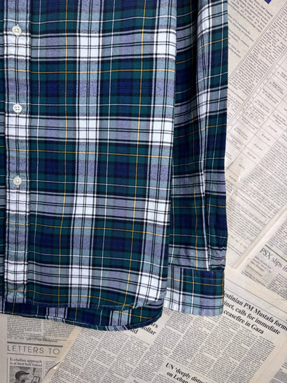 Ralph Lauren® XXL | Chest 26.5" | Forest Green & White | Flannel Shirt | Cotton | 3514