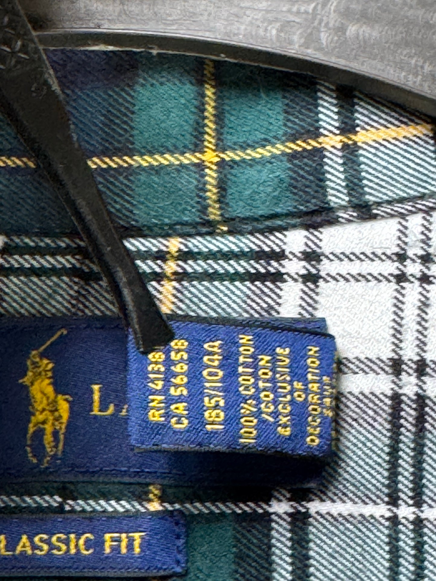 Ralph Lauren® XXL | Chest 26.5" | Forest Green & White | Flannel Shirt | Cotton | 3514