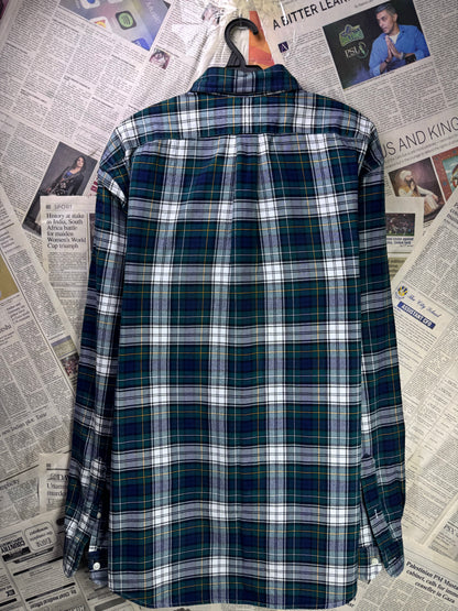 Ralph Lauren® XXL | Chest 26.5" | Forest Green & White | Flannel Shirt | Cotton | 3514