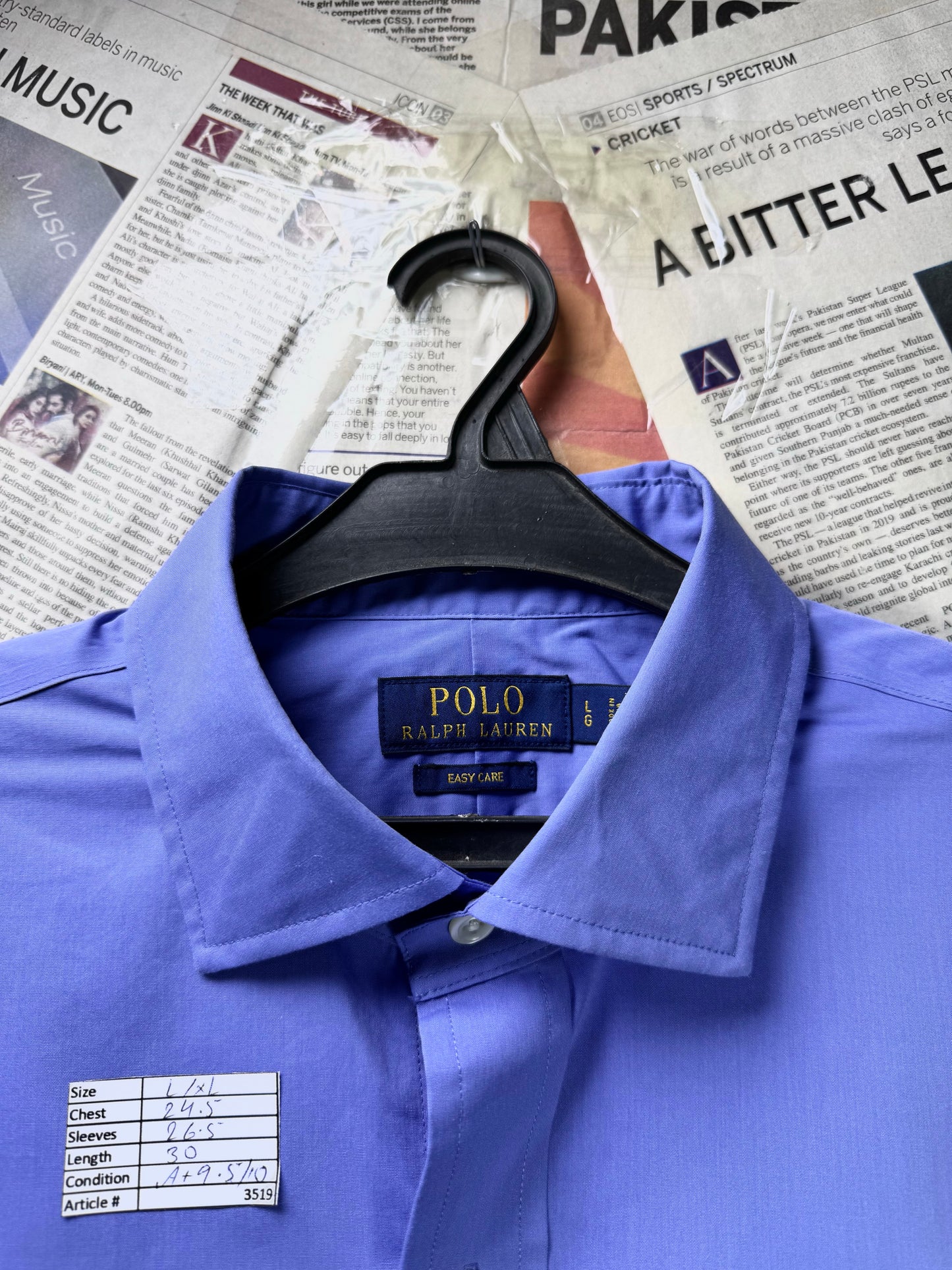 Ralph Lauren® L/XL | Chest 24.5 | Dodger Blue | Shirt | Cotton | 3519