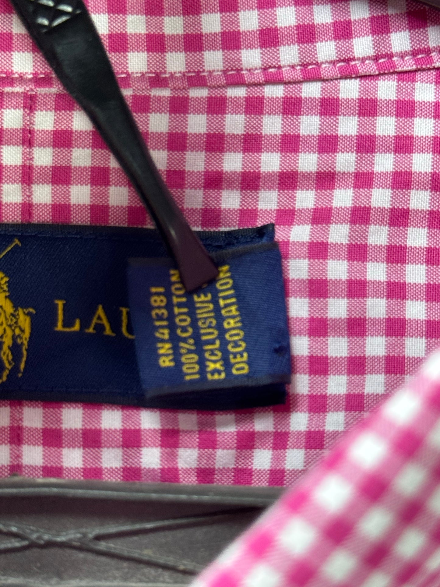 Ralph Lauren® XL | Chest 26" | Pink & White Check | Shirt | Cotton | 3503
