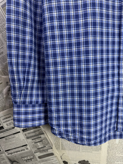 Ralph Lauren® Large | Chest 23 | Blue & White Plaid Check | Shirt | Cotton | 3494
