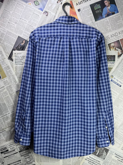Ralph Lauren® Large | Chest 23 | Blue & White Plaid Check | Shirt | Cotton | 3494