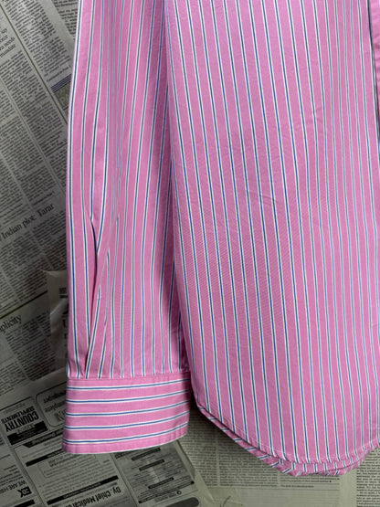 Ralph Lauren® XL | Chest 25" | Pink Stripe | Shirt | Cotton | 3493