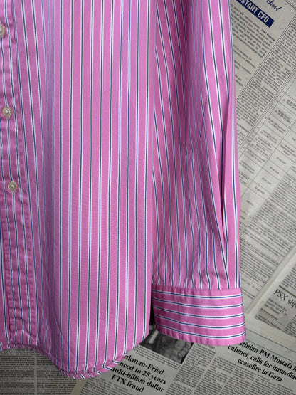 Ralph Lauren® XL | Chest 25" | Pink Stripe | Shirt | Cotton | 3493