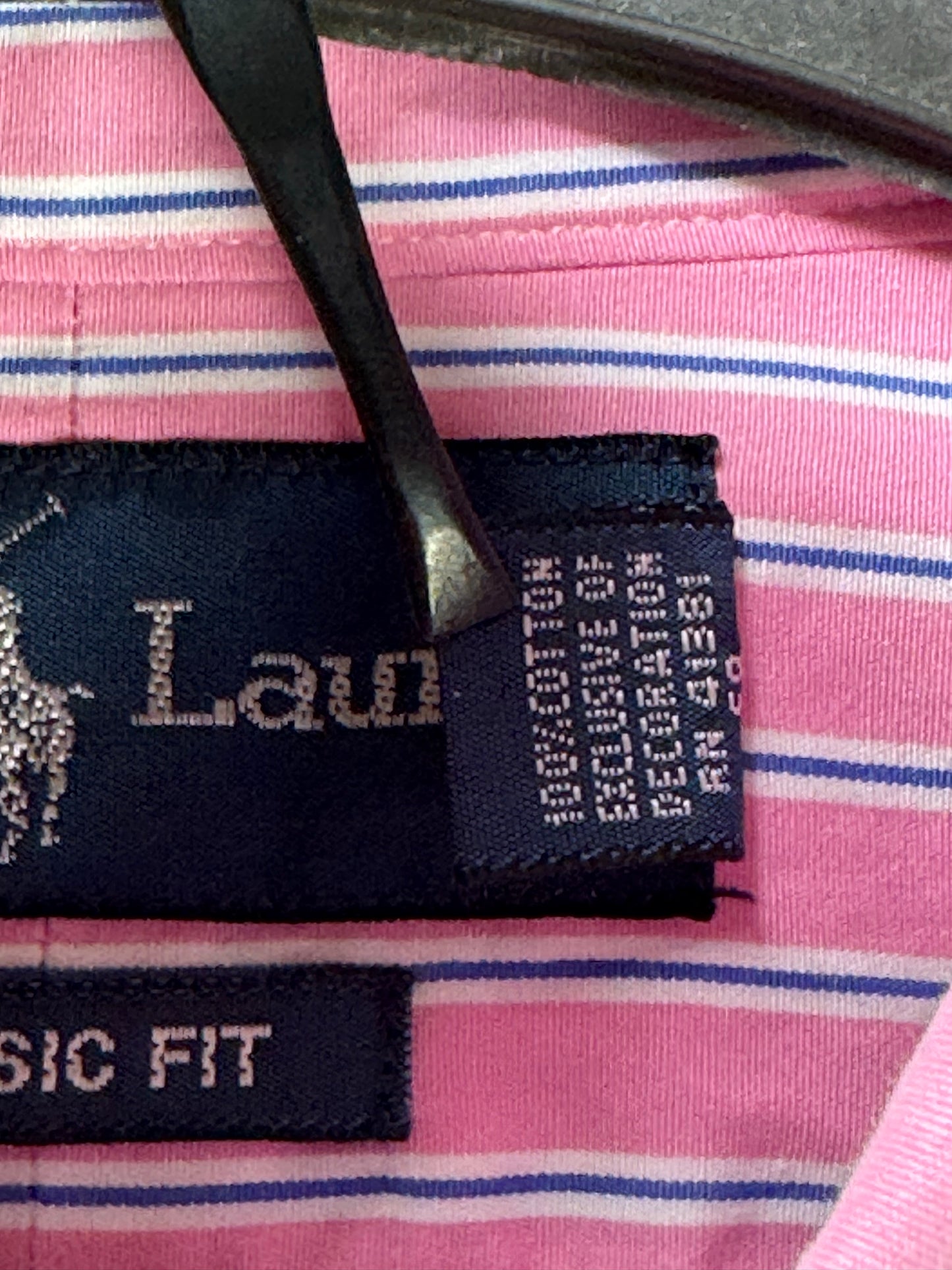Ralph Lauren® XL | Chest 25" | Pink Stripe | Shirt | Cotton | 3493