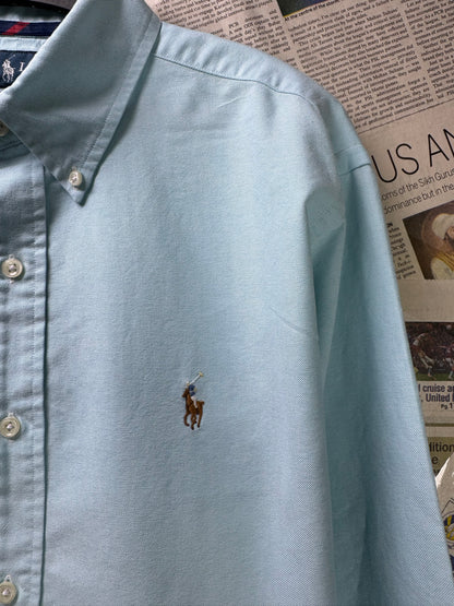 Ralph Lauren® L/XL | Chest 24.5 | Cyan | Oxford Shirt | Cotton | 3521