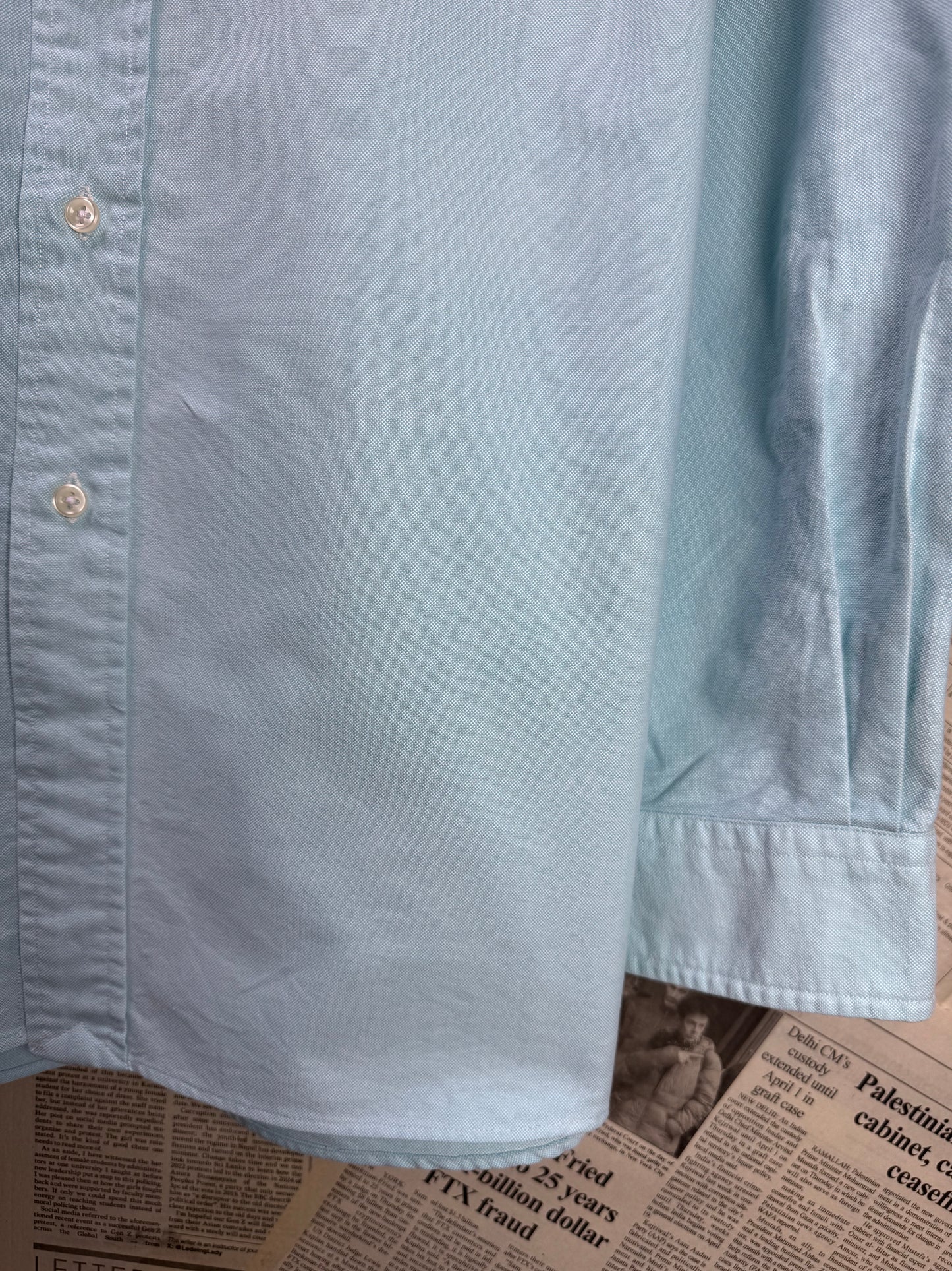Ralph Lauren® L/XL | Chest 24.5 | Cyan | Oxford Shirt | Cotton | 3521