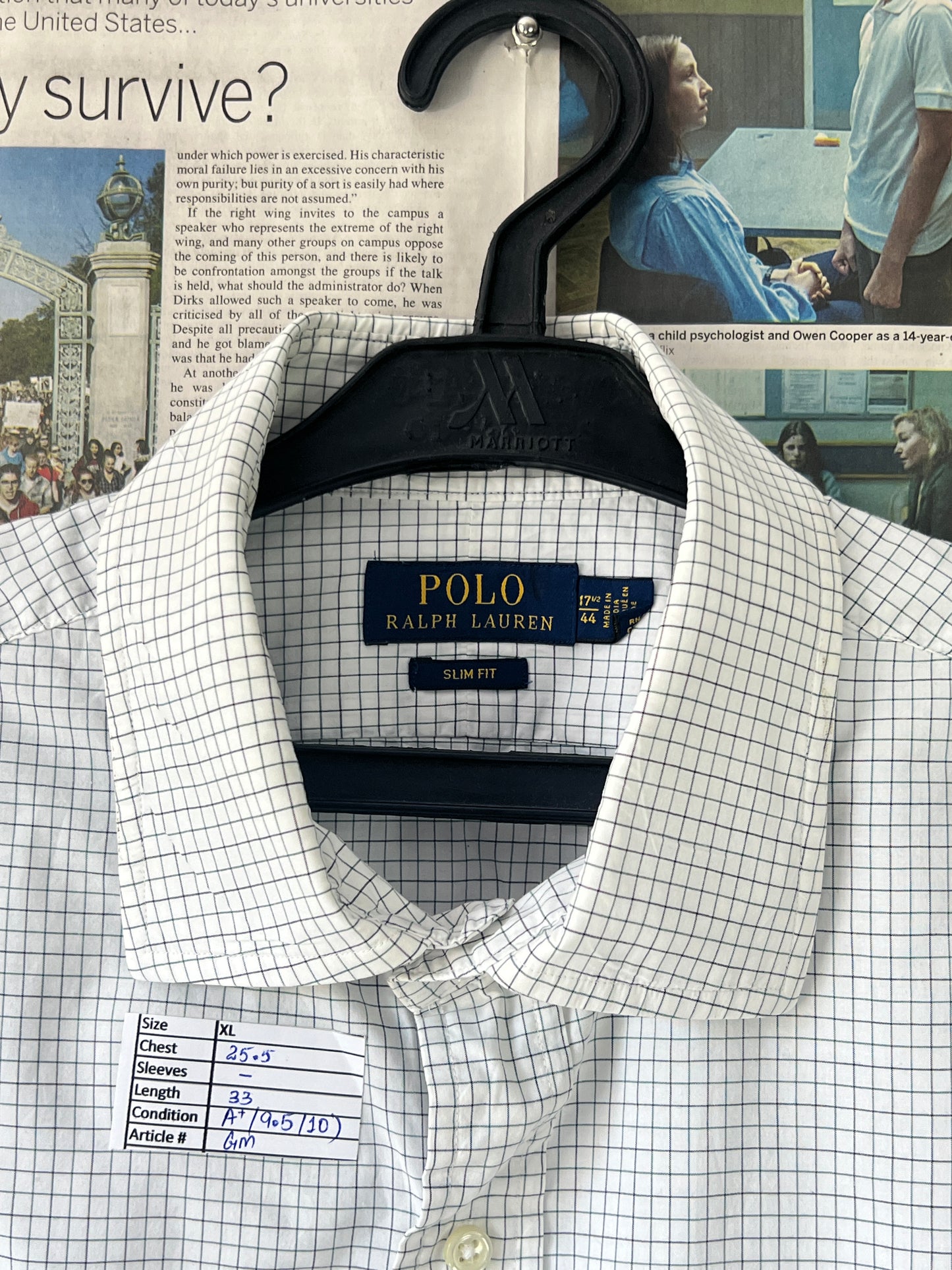 Ralph Lauren® Box Check on White – (Chest: 25.5)
