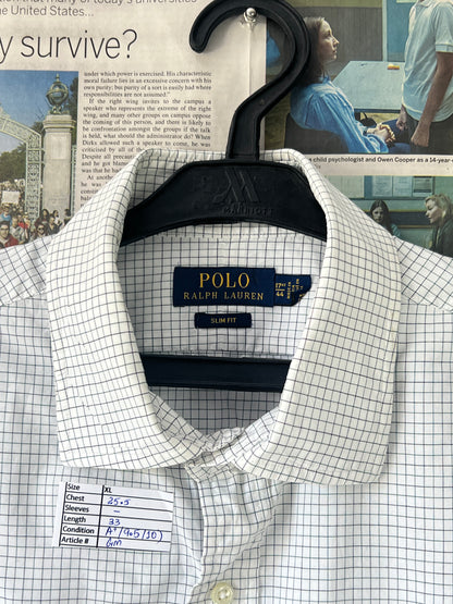 Ralph Lauren® Box Check on White – (Chest: 25.5)