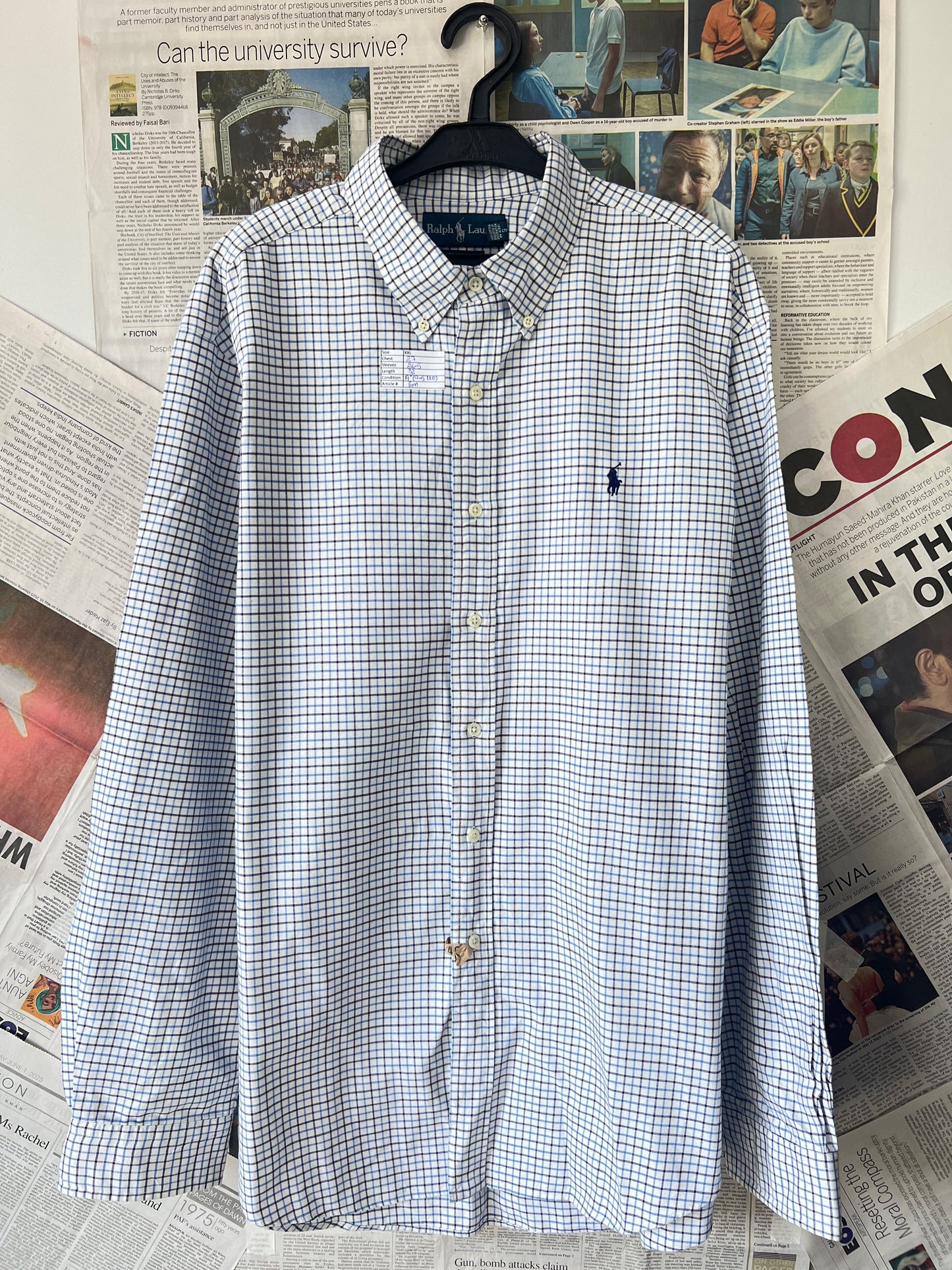 Ralph Lauren® Box Check on White – (Chest: 27)