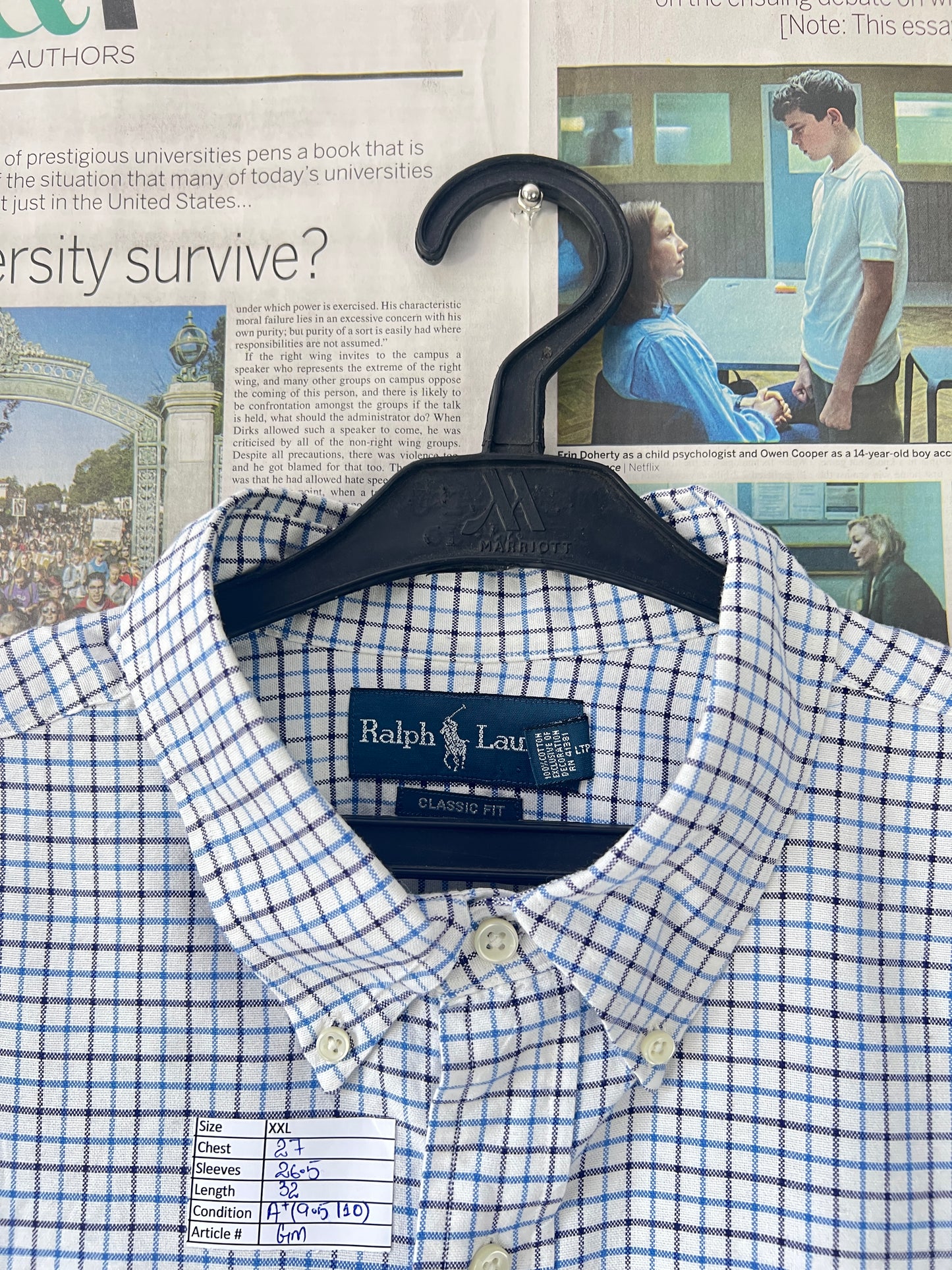 Ralph Lauren® Box Check on White – (Chest: 27)