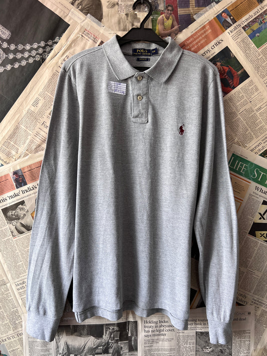 Ralph Lauren® Small | Chest 19" | Grey | Full Sleeves Polo | Cotton | 855
