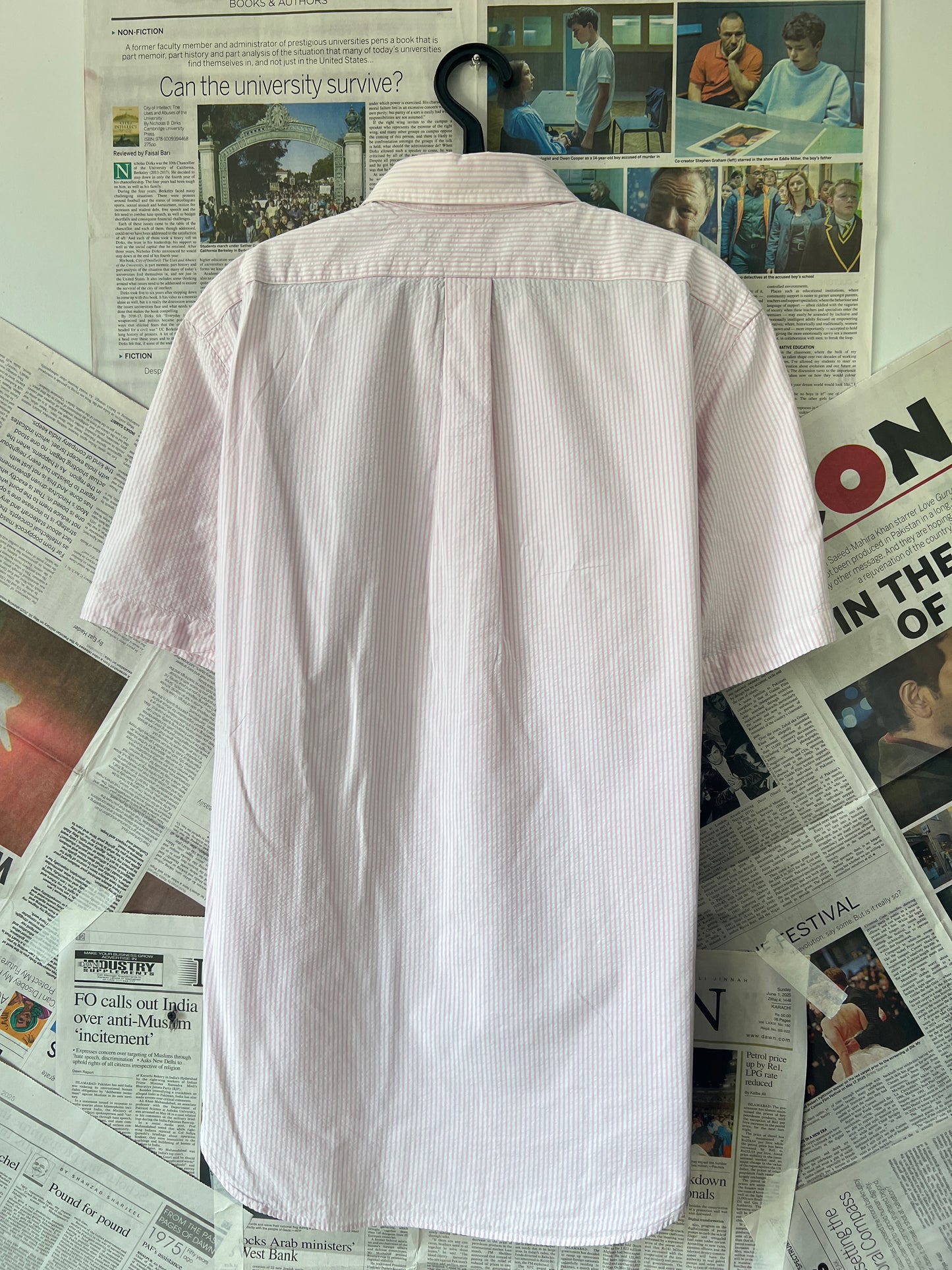 Ralph Lauren® White & Peach Stripes in Seersucker Fabric – (Chest: 23.5)