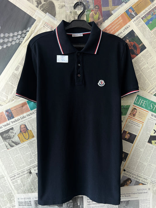 Moncler® Small | Chest 21 | Black | Polo | Cotton | 597