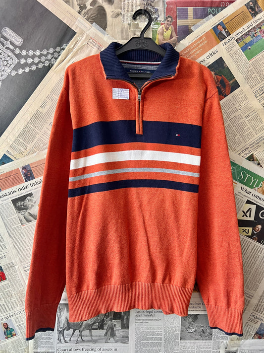 T*mmy Hilfiger® Large/XL | Chest 24.5 | Flame | Quarter Zipper | Cotton | 601