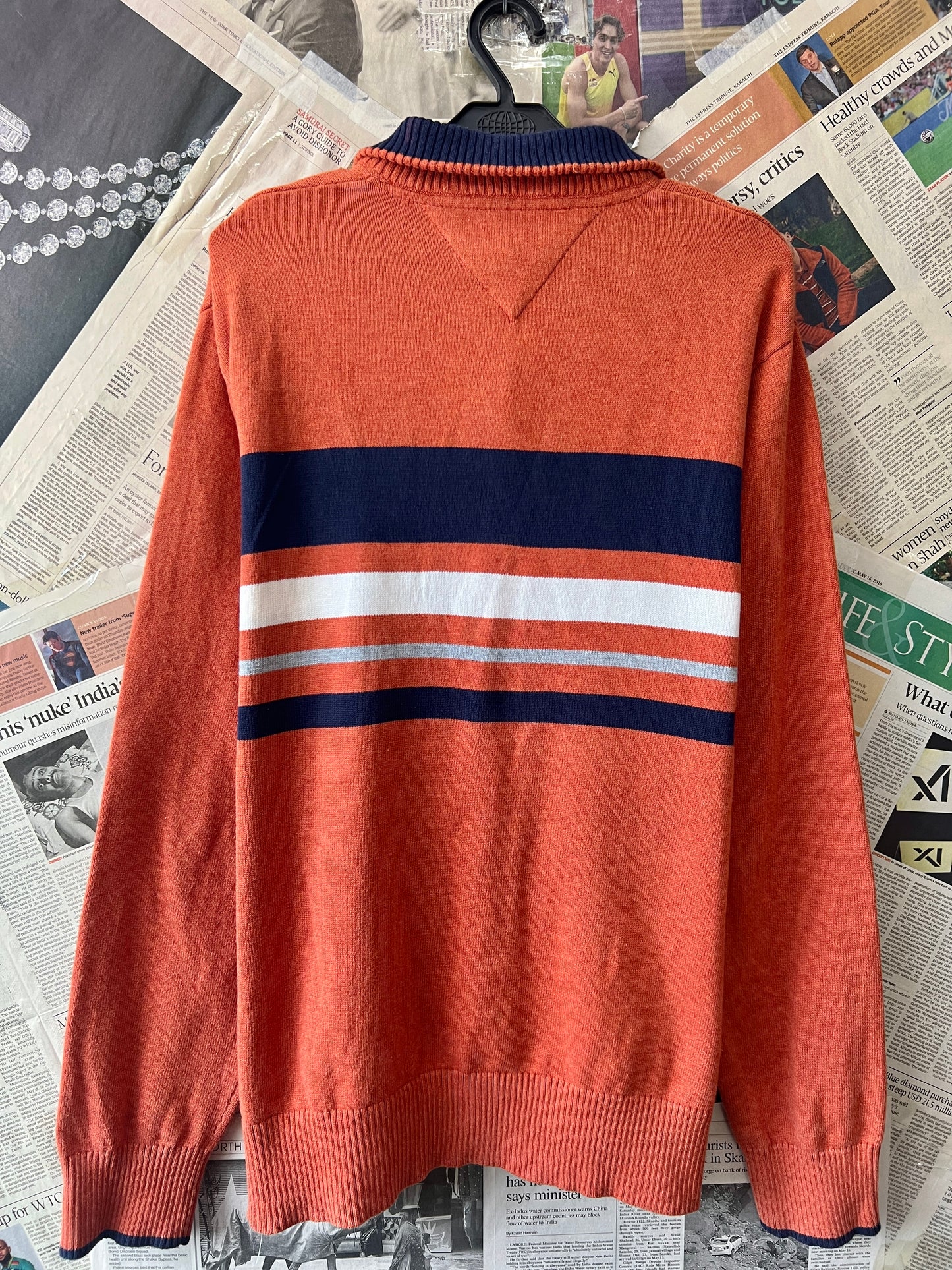 T*mmy Hilfiger® Large/XL | Chest 24.5 | Flame | Quarter Zipper | Cotton | 601