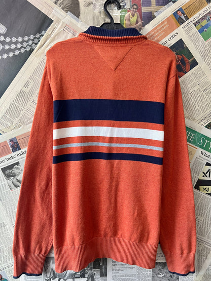 T*mmy Hilfiger® Large/XL | Chest 24.5 | Flame | Quarter Zipper | Cotton | 601