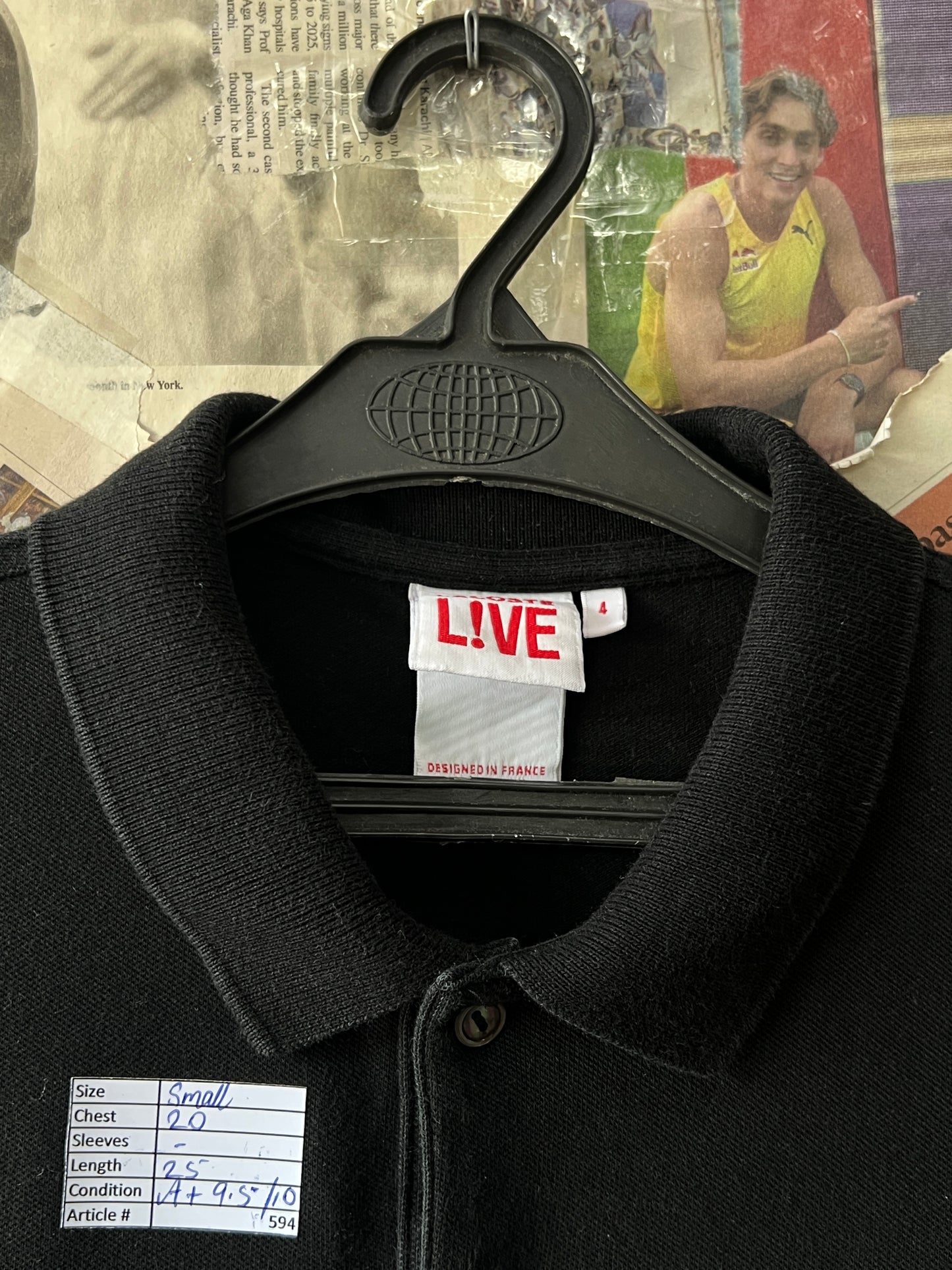 Lac*ste® Small | Chest 20 | Black | Polo | Cotton | 594