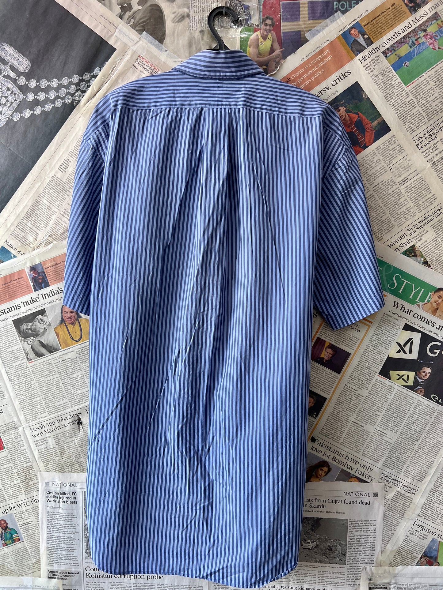 Ralph Lauren® XL | Chest 25 | Blue Striped | Shirt | Cotton | 553
