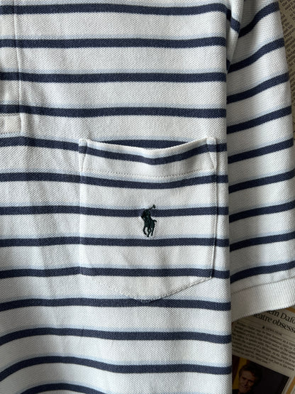 Ralph Lauren® XL | Chest 25 | White Striped | Polo | Cotton | 552