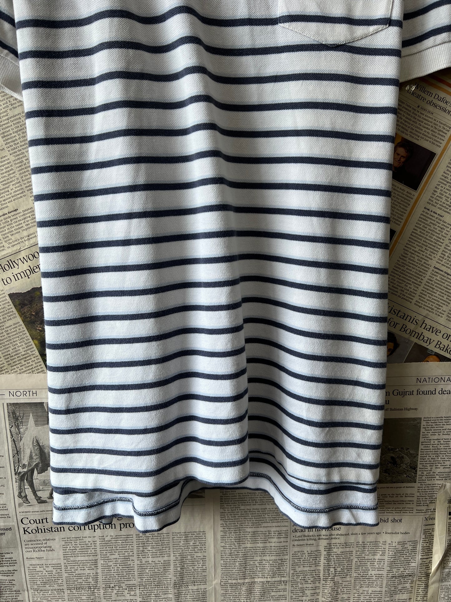 Ralph Lauren® XL | Chest 25 | White Striped | Polo | Cotton | 552