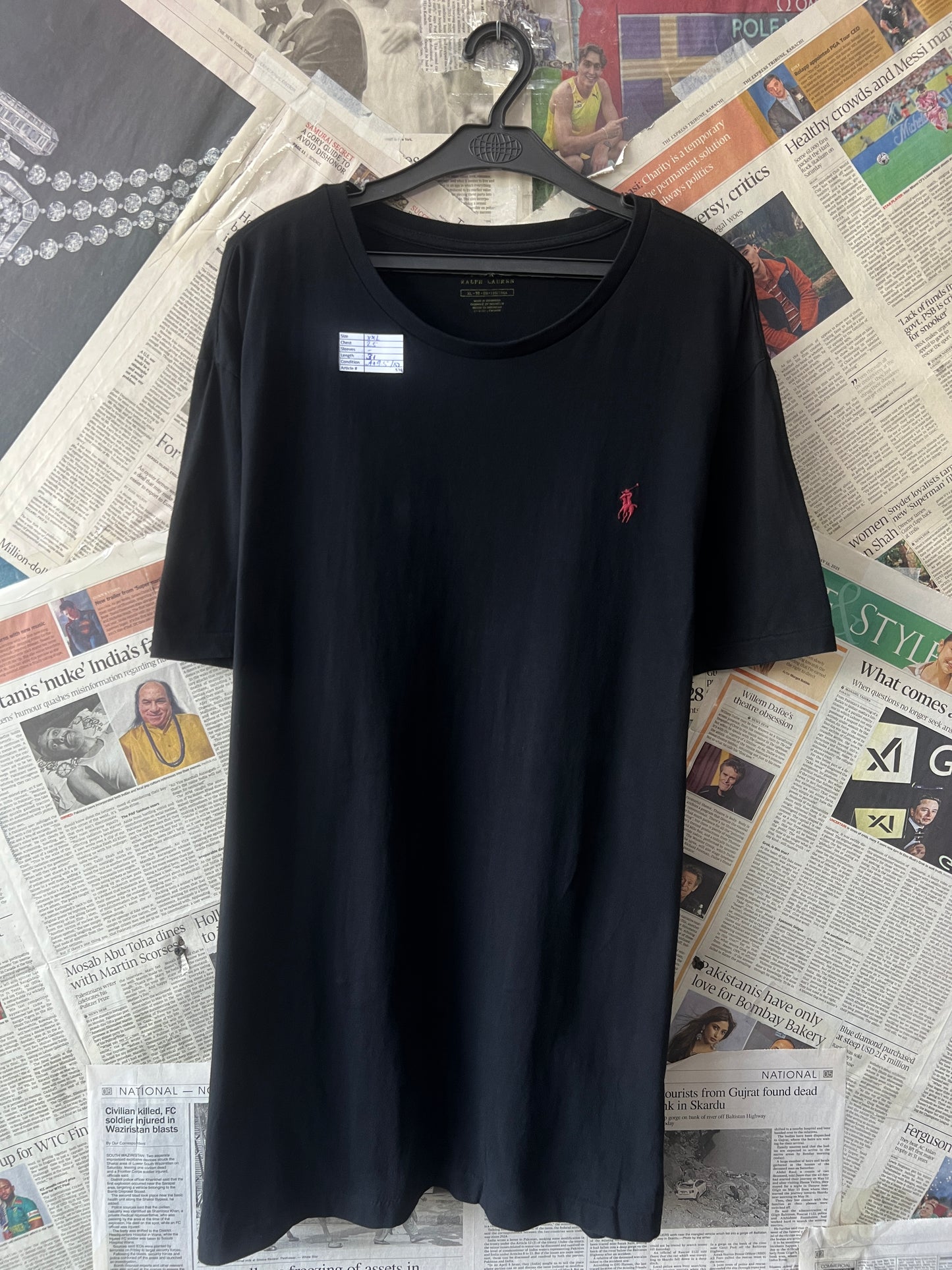Ralph Lauren® XL | Chest 25 | Black | T-Shirt | Cotton | 536