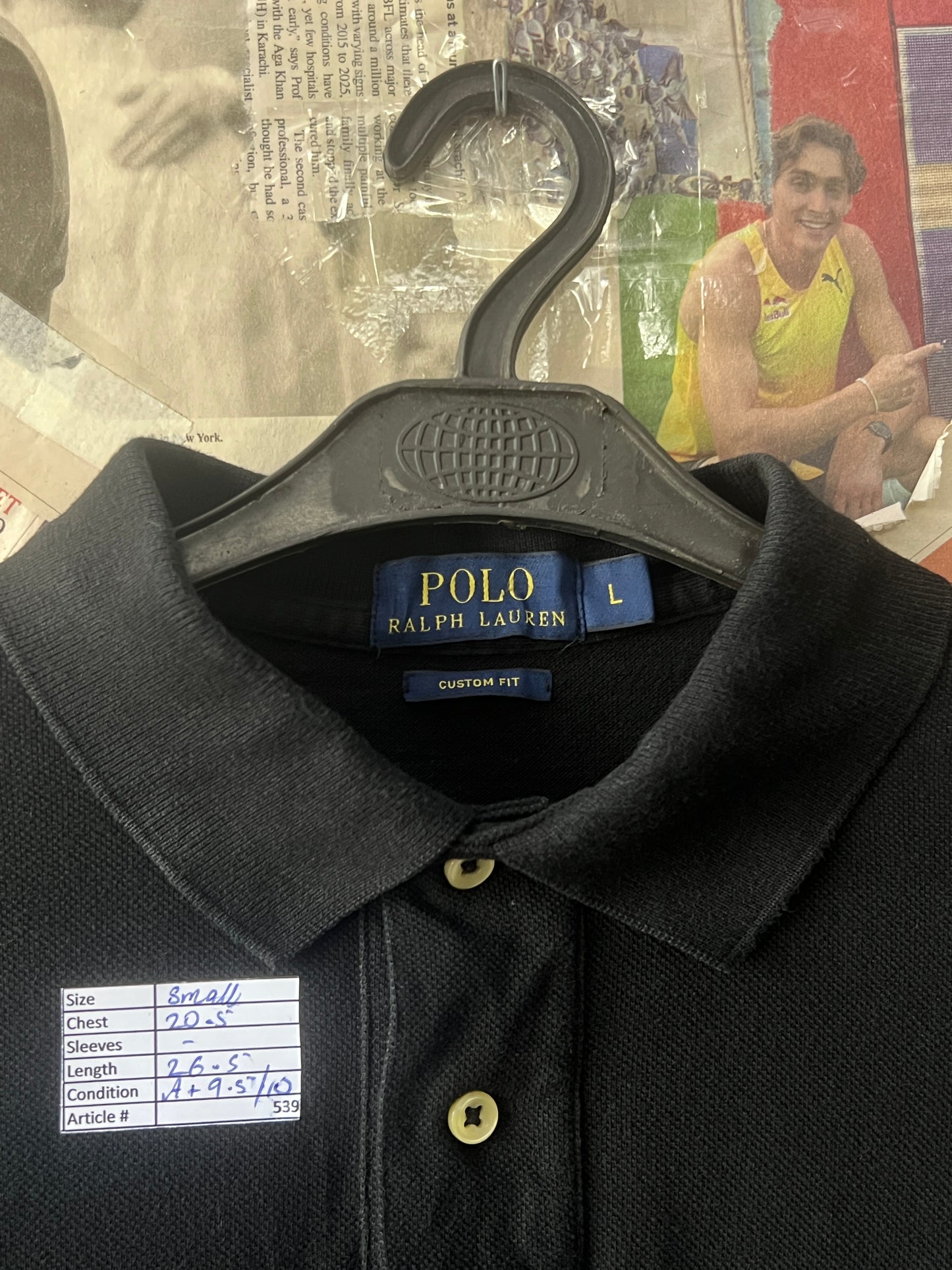 Ralph Lauren® Small | Chest 20.5" | Black | Polo | Cotton | 539