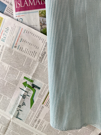 Ralph Lauren® Green & White Stripes Seersucker | Chest: 24.5 | L/XL | Shirt | Cotton